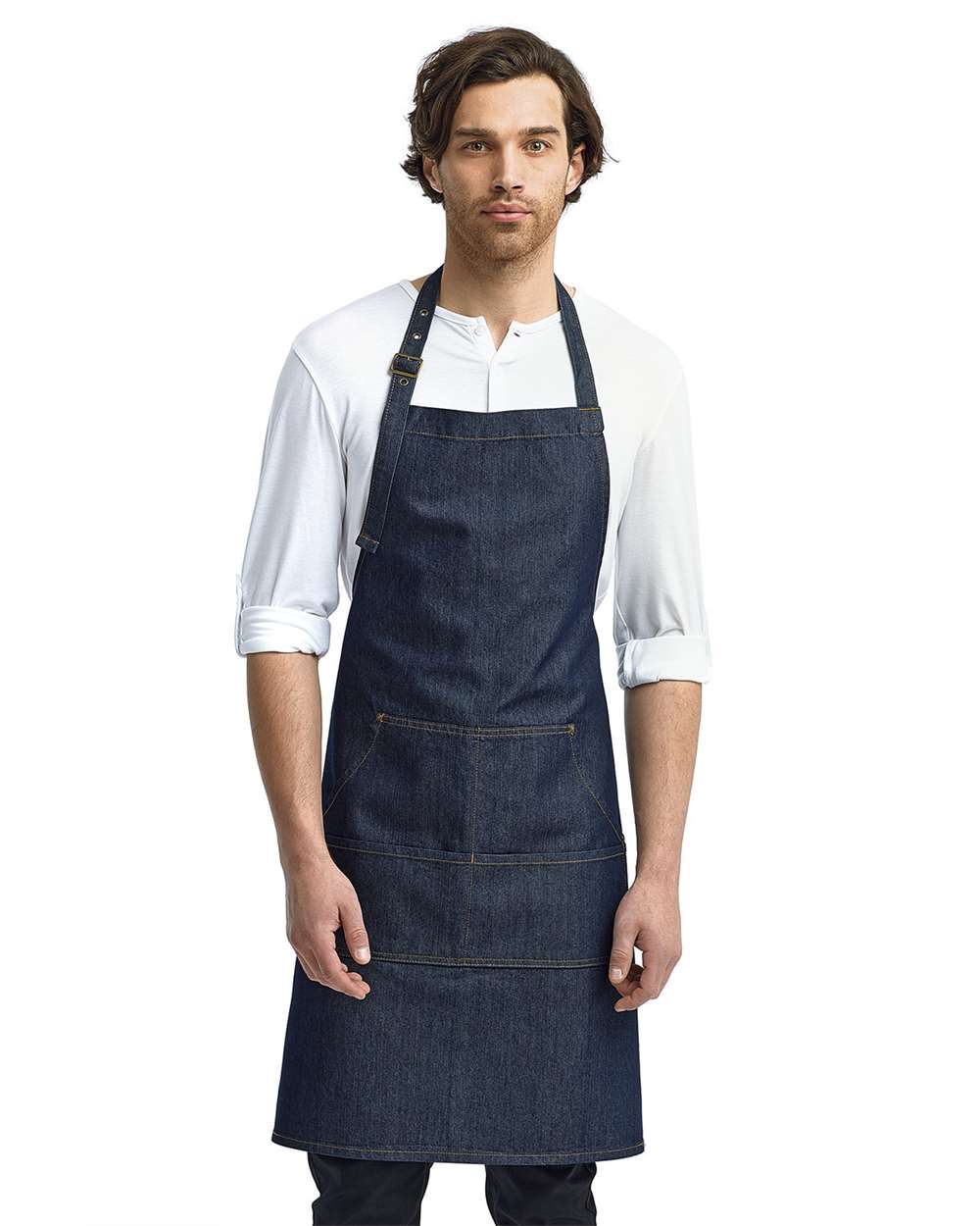 DENIM STITCHED APRON