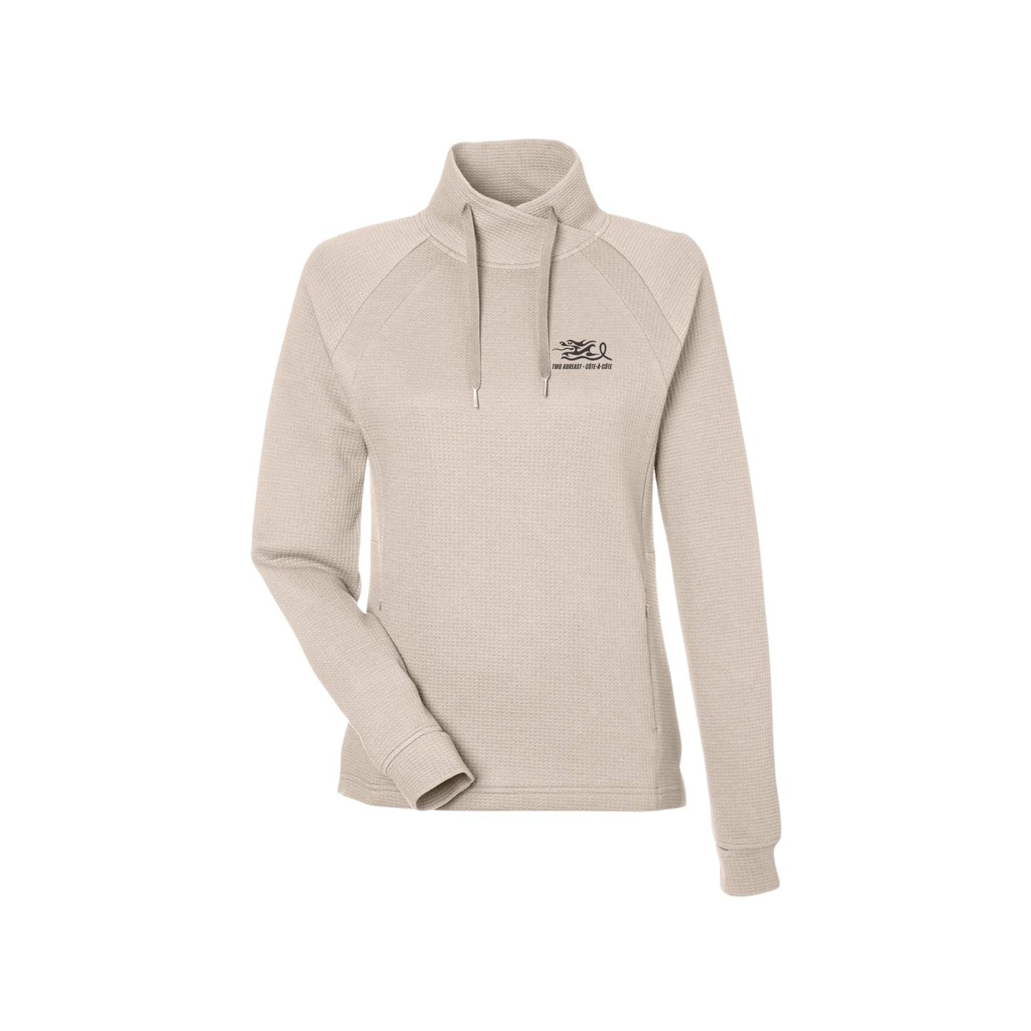 Pull-over à col croisé en maille gaufrée pour femme