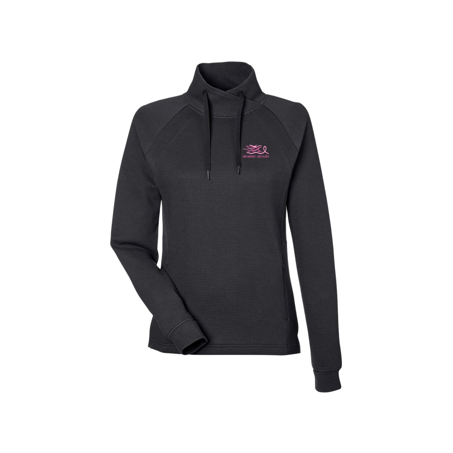 Pull-over à col croisé en maille gaufrée pour femme