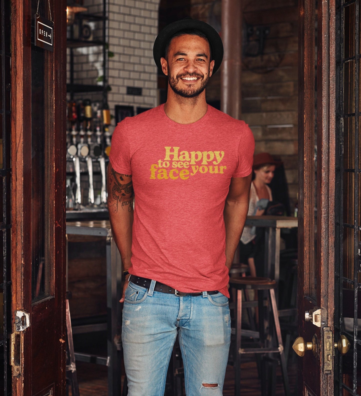 T-shirt Heureux de voir votre visage