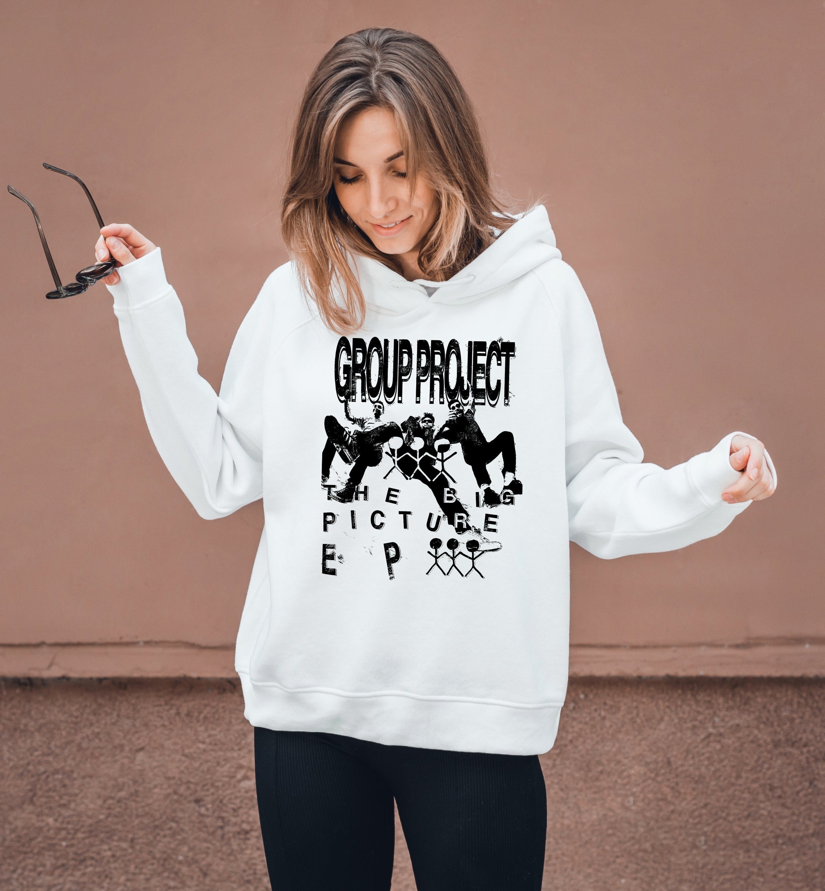 Group Project Hoodie- Full Front & Back Print- EP Design - White