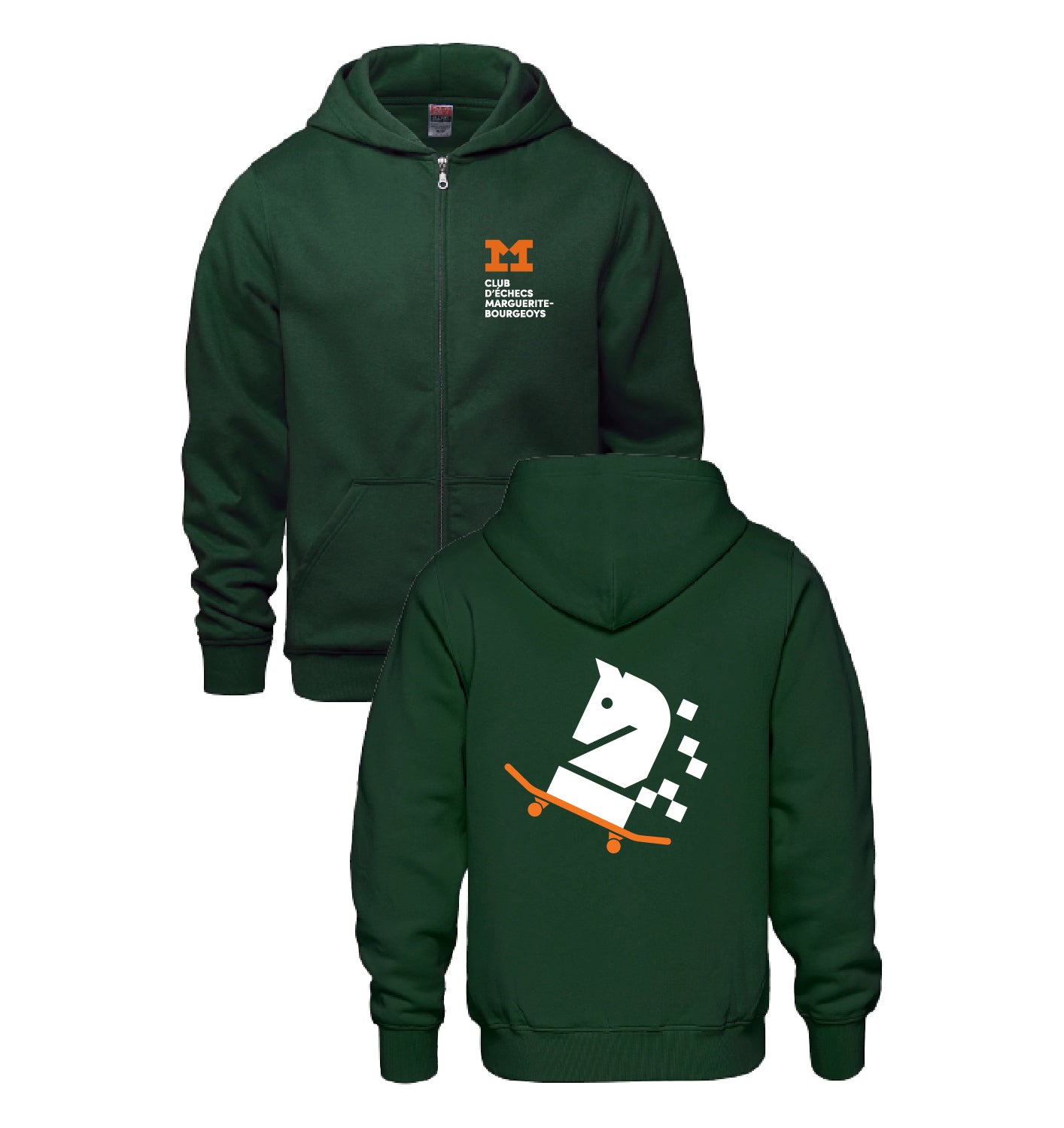 SWEAT À CAPUCHE FERMÉ POUR ADULTE MAGIC KNIGHT CHESS CLUB