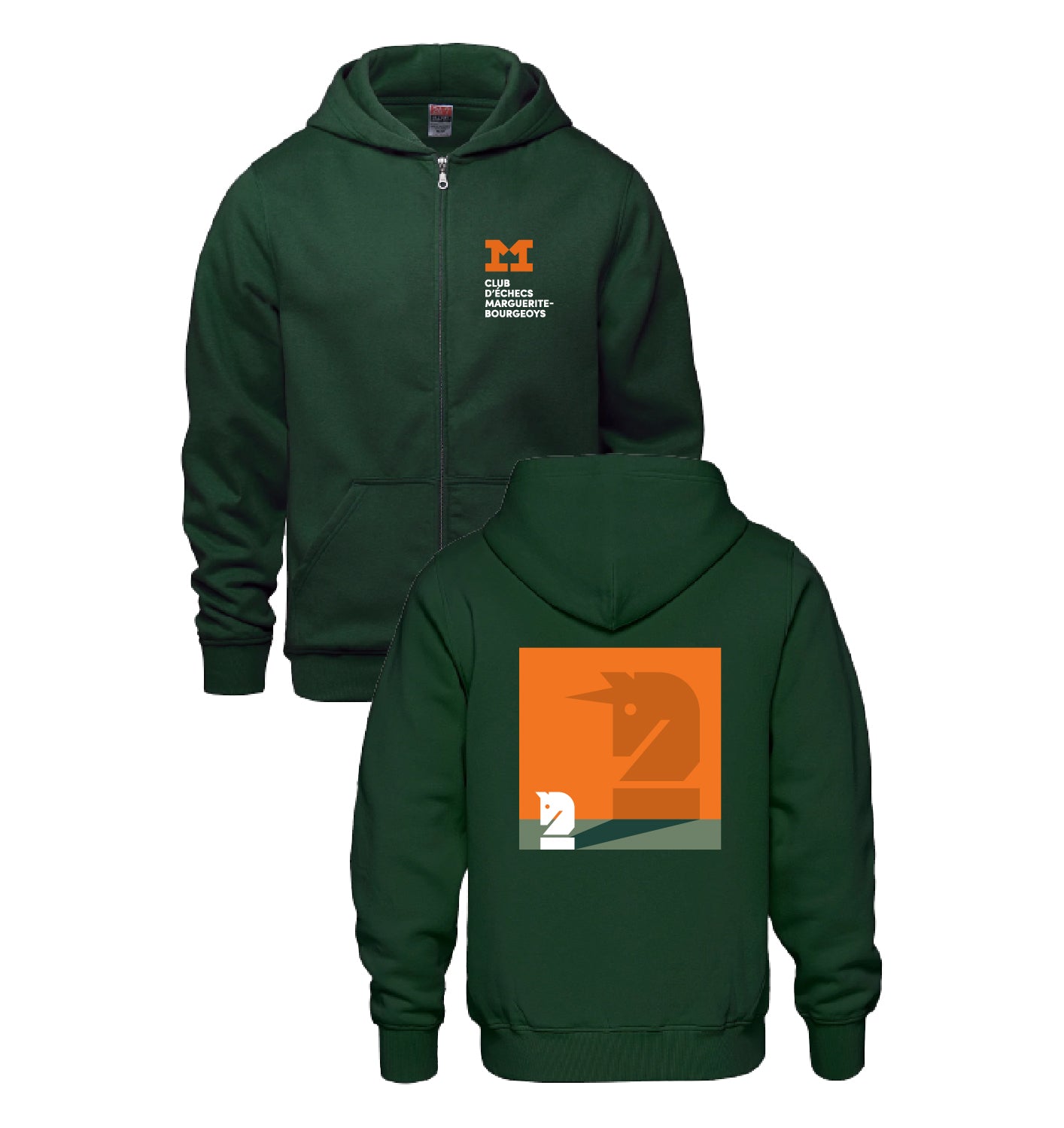 SWEAT À CAPUCHE FERMÉ POUR ADULTE MAGIC KNIGHT CHESS CLUB