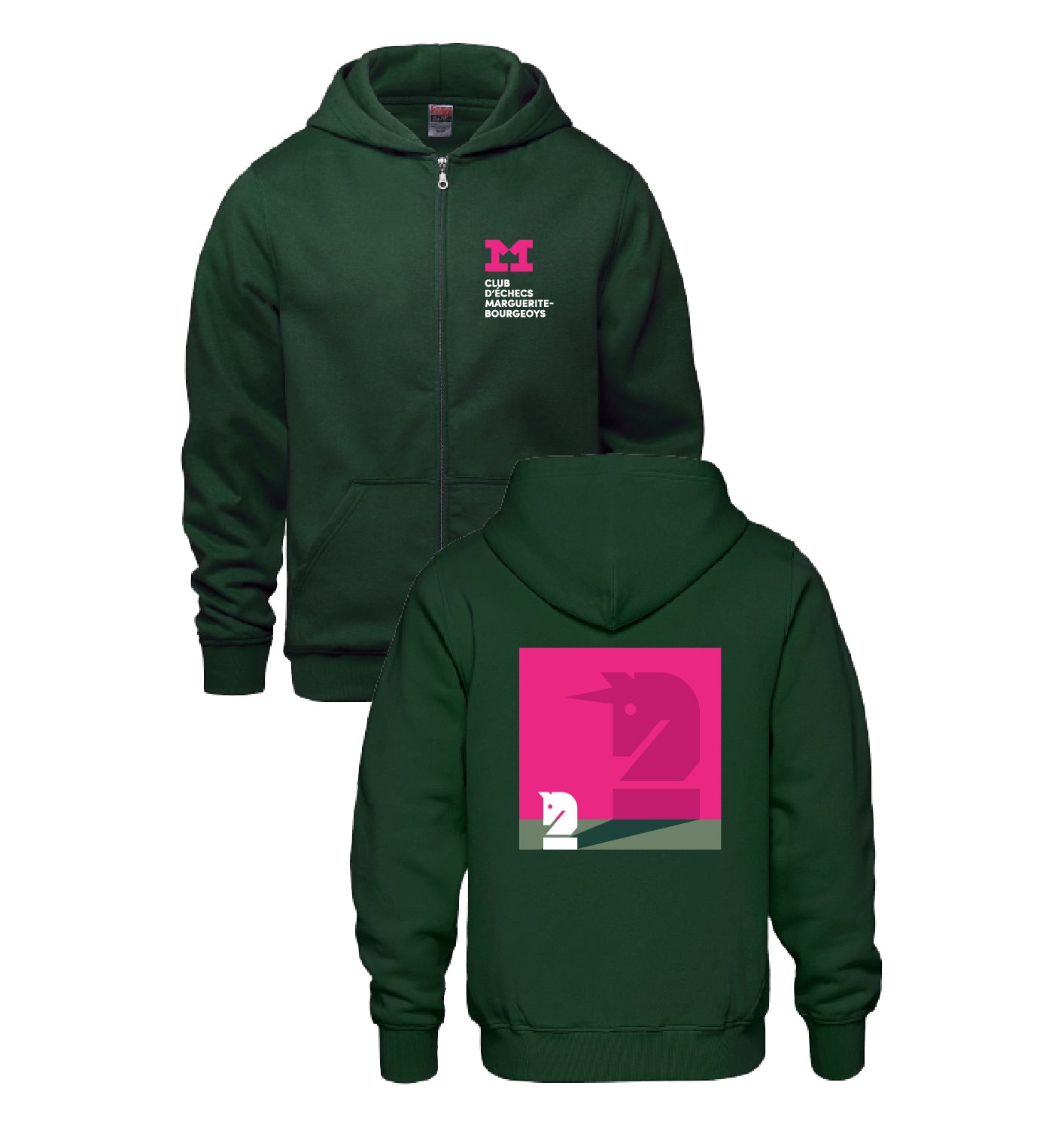 SWEAT À CAPUCHE FERMÉ POUR ADULTE MAGIC KNIGHT CHESS CLUB