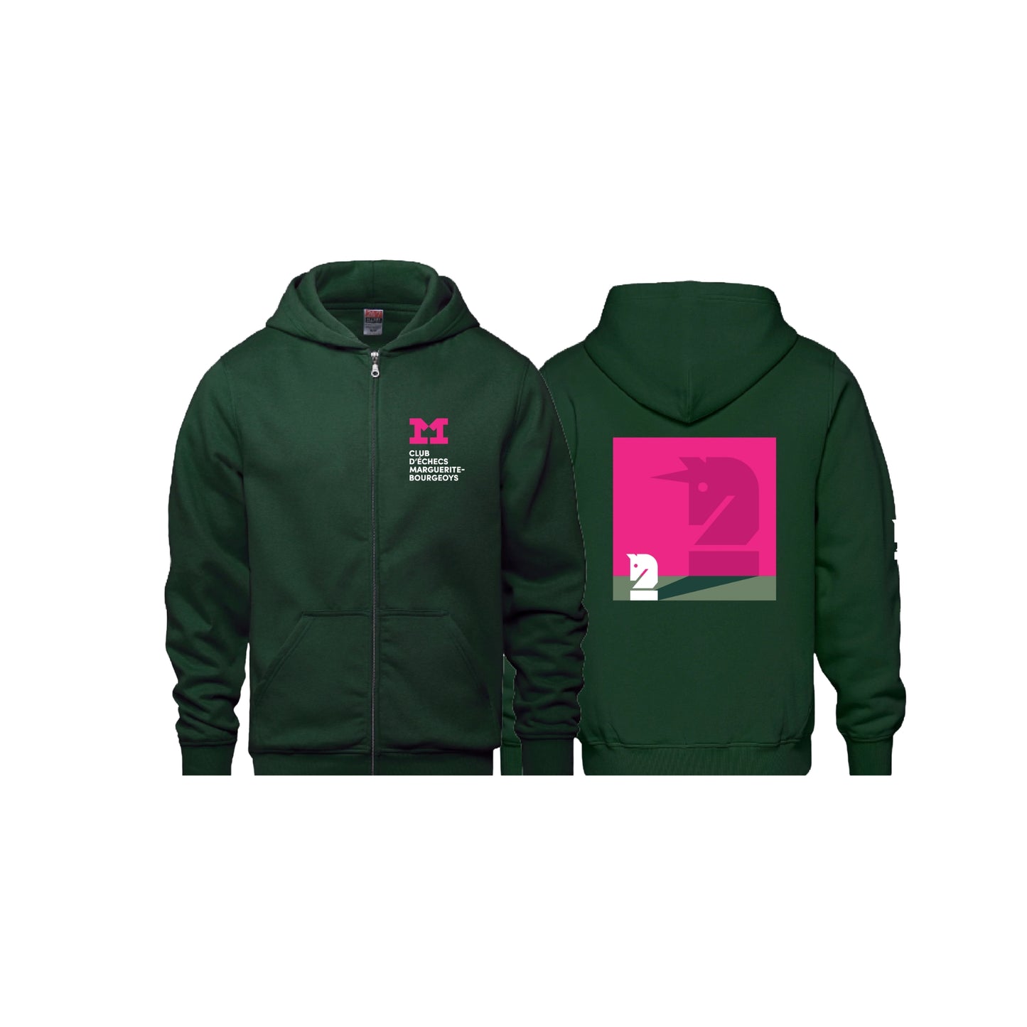 SWEAT À CAPUCHE FERMÉ POUR JEUNES DU CLUB D'ÉCHECS MAGIC KNIGHT