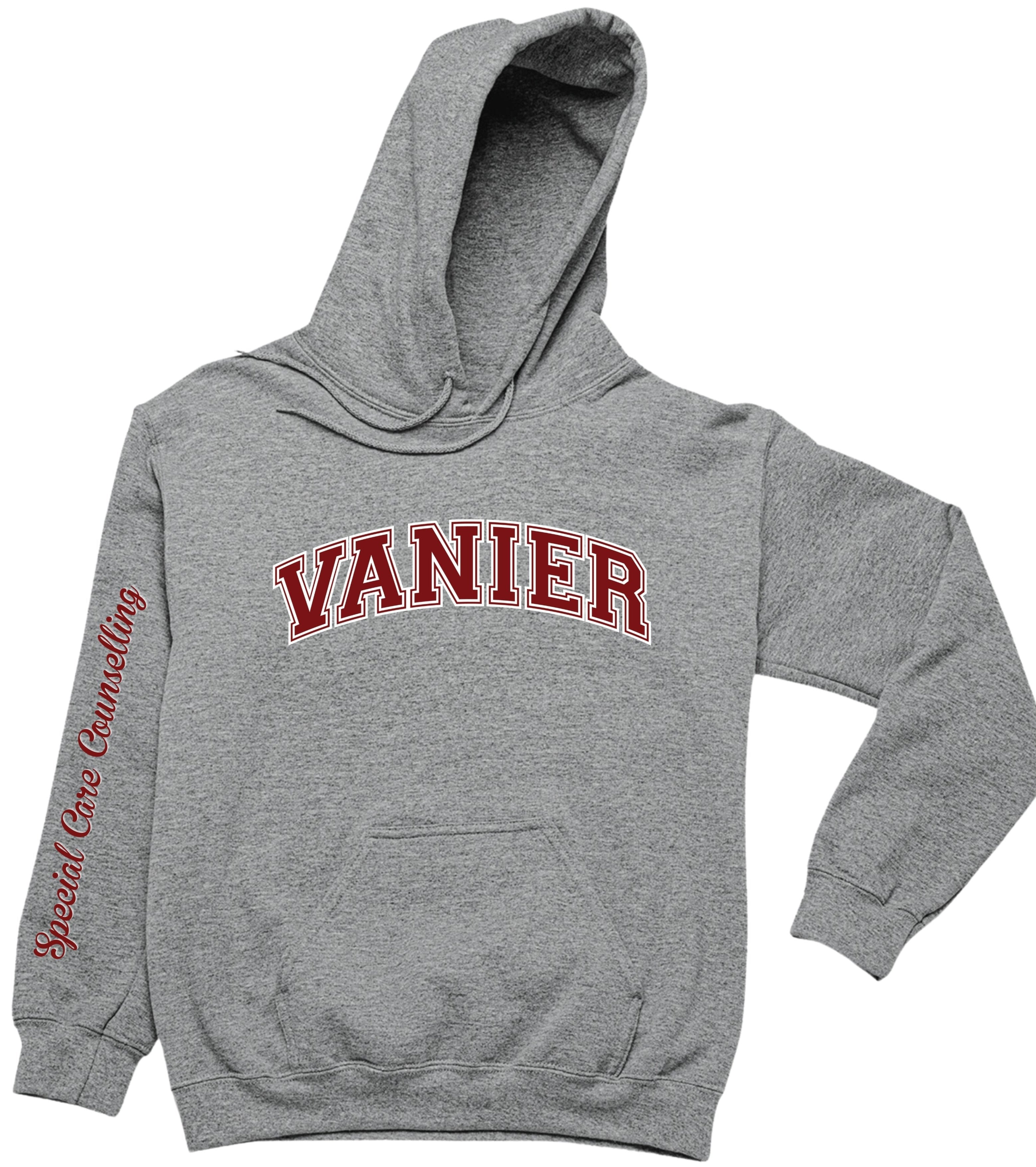 Vanier Hoodie Across Chest With SCC Program Down Arm