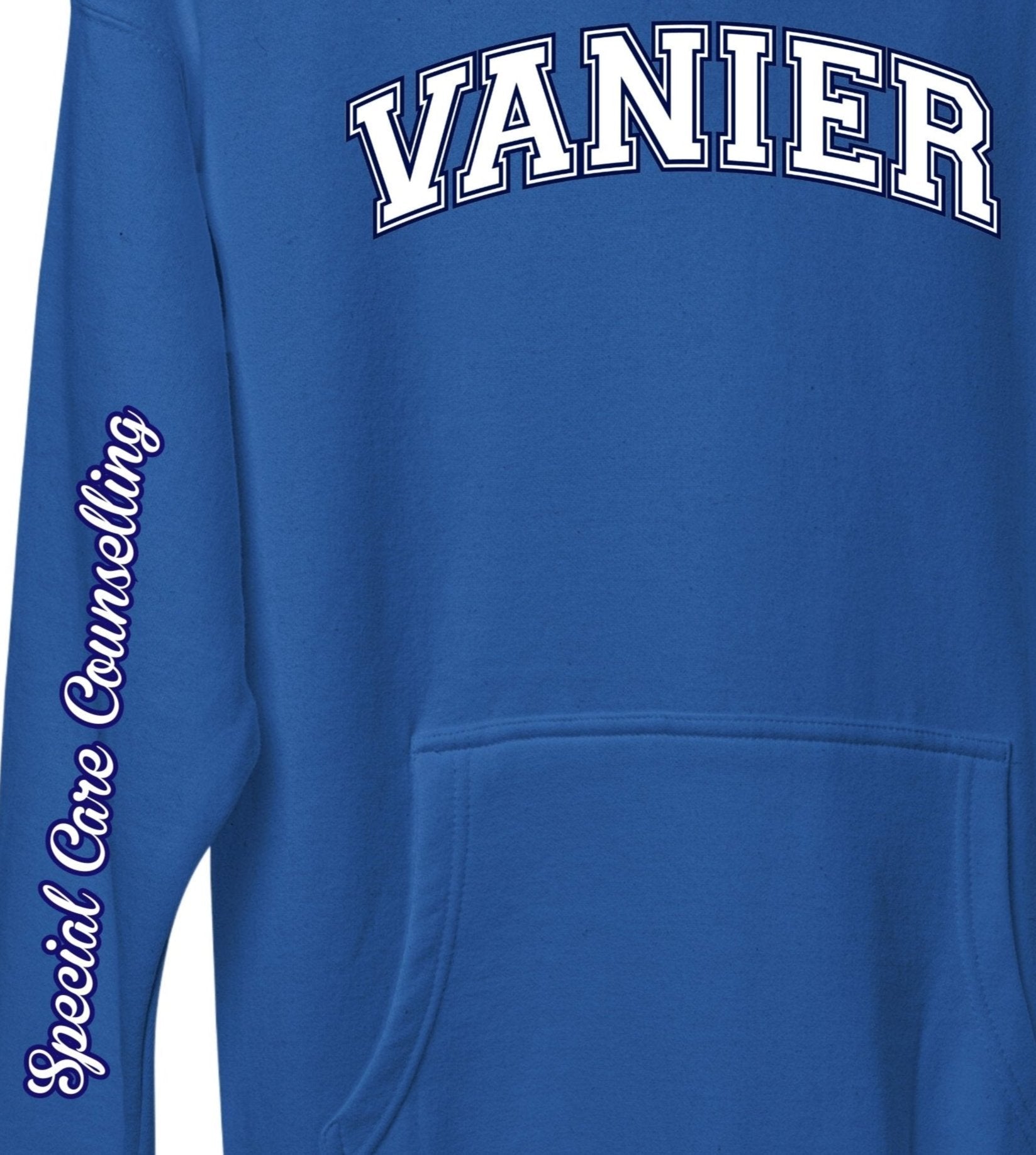 Vanier Hoodie Across Chest With SCC Program Down Arm