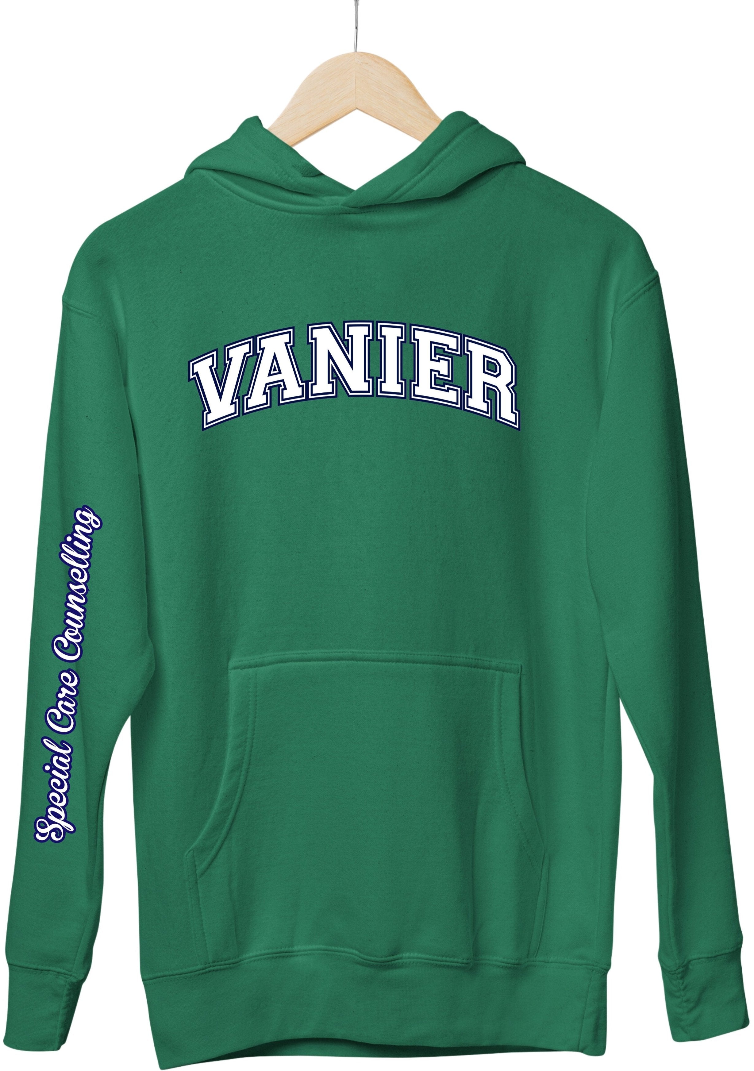 Vanier Hoodie Across Chest With SCC Program Down Arm