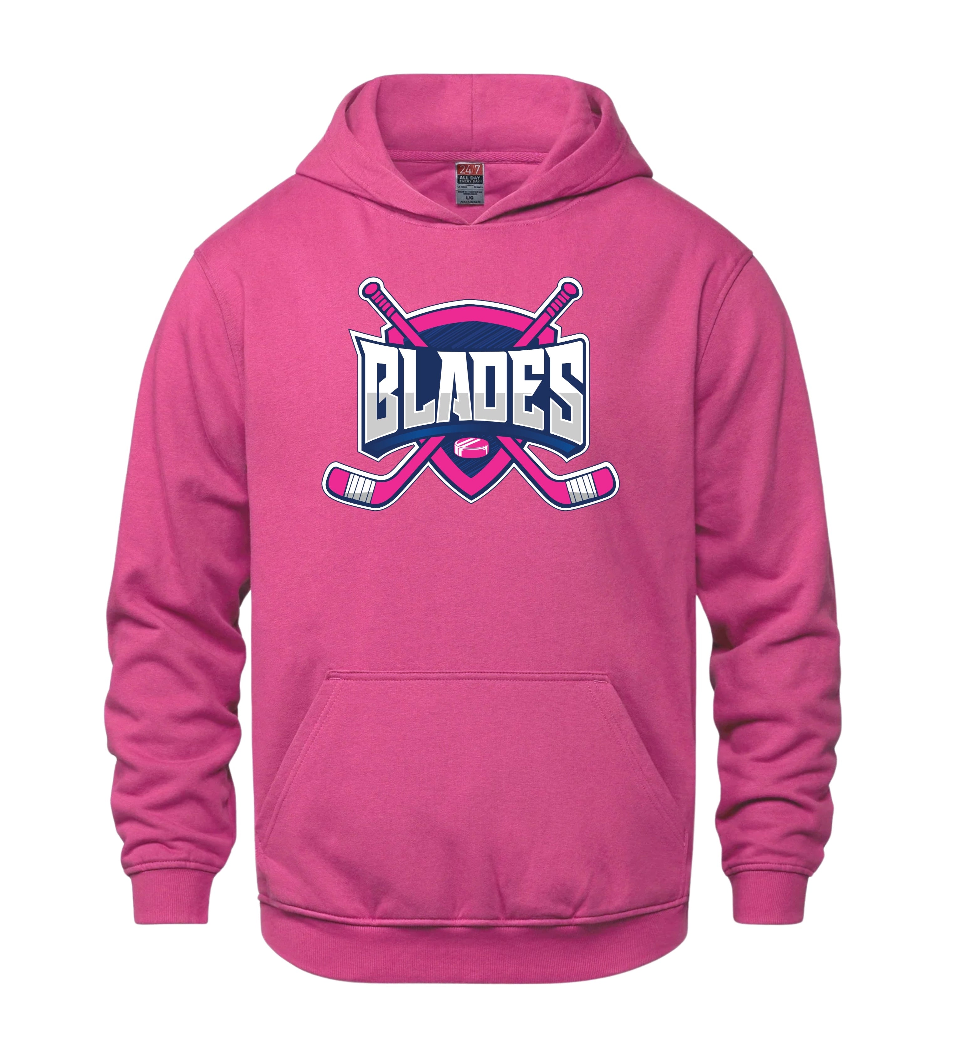 BLADES ADULT HOODIE PINK LOGO