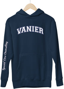 Vanier Hoodie Across Chest With SCC Program Down Arm