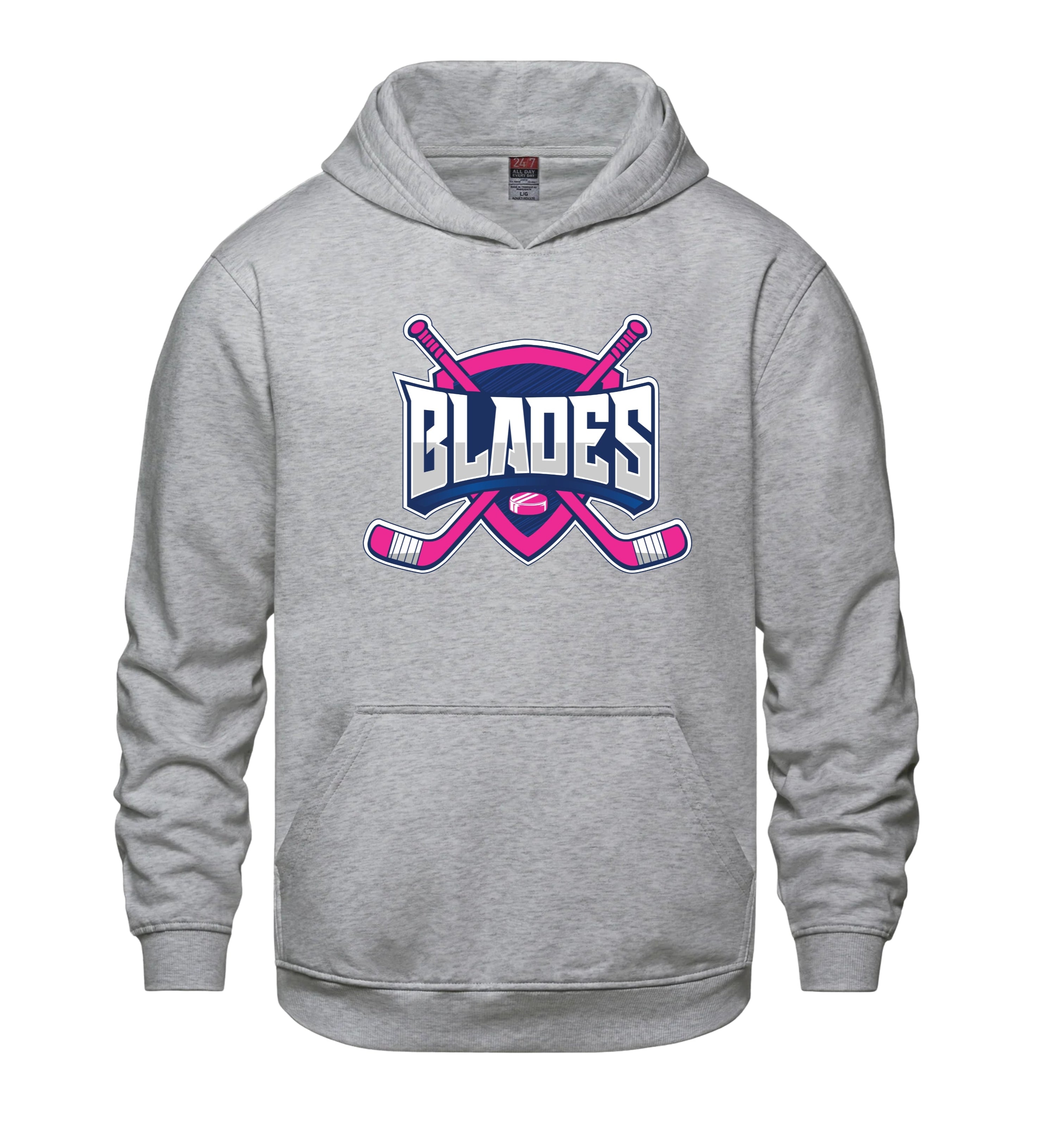 BLADES ADULT HOODIE PINK LOGO