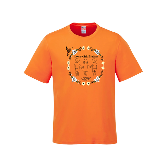 ECS YOUTH KIDS HOLDING HANDS AND HUMMINGBIRD T-SHIRT