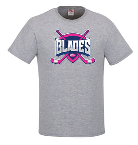 BLADES ADULT T-SHIRT PINK LOGO
