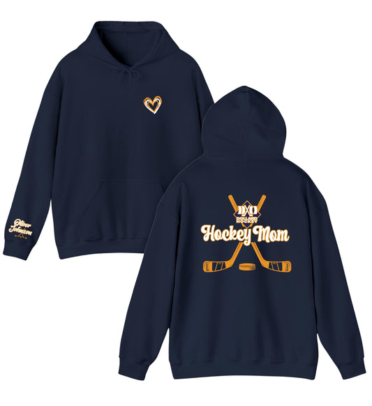DOLLARD HOCKEY ADULT HEART HOCKEY MOM CUSTOM HOODIE-3 LOCATIONS