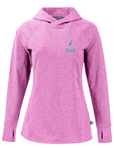 WID HEATHERED PINK HOODED L/S