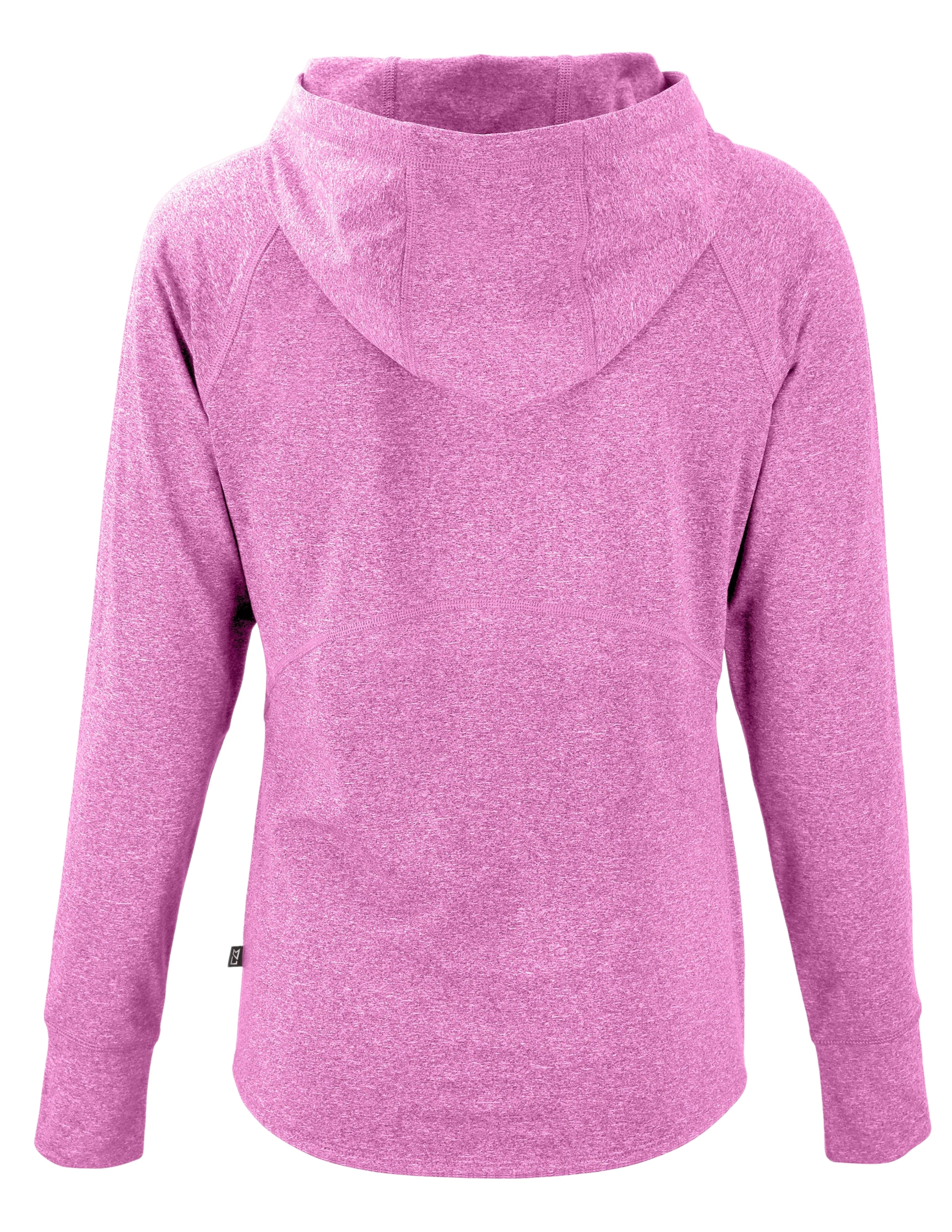 WID HEATHERED PINK HOODED L/S