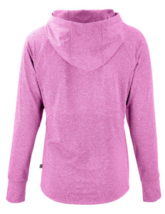 WID HEATHERED PINK HOODED L/S