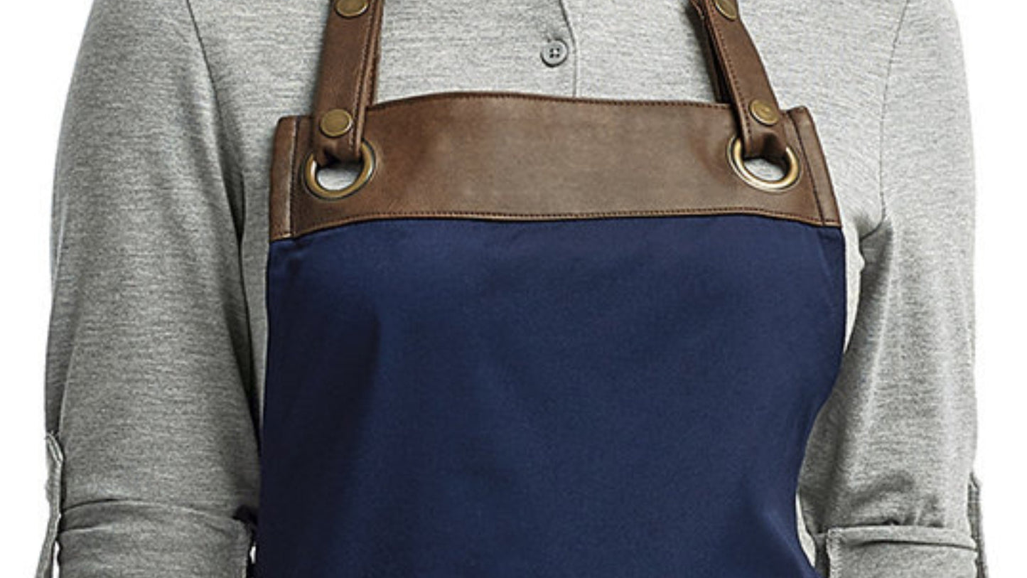 Canvas and faux Leather apron