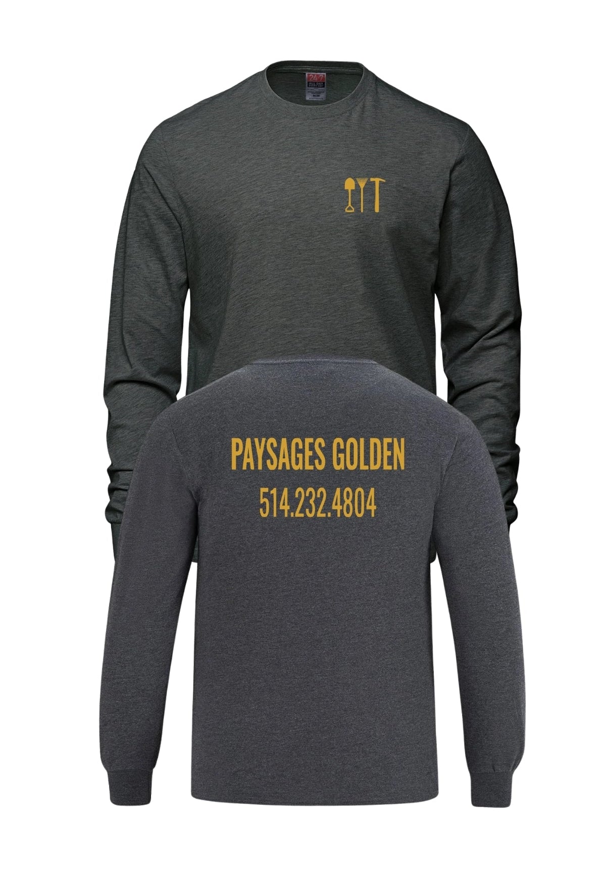 PAYSAGES GOLDEN - T-SHIRT À MANCHES LONGUES CHARBON