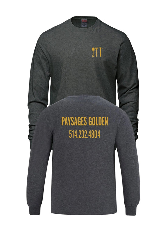 PAYSAGES GOLDEN - T-SHIRT À MANCHES LONGUES CHARBON