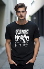 Charger l'image dans la visionneuse de galerie, T-shirt de projet de groupe - Impression complète recto et verso -EP Design - Noir