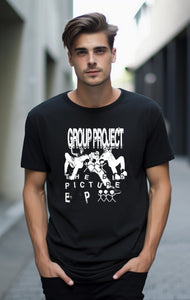 T-shirt de projet de groupe - Impression complète sur le devant et le dos - Design EP - Noir