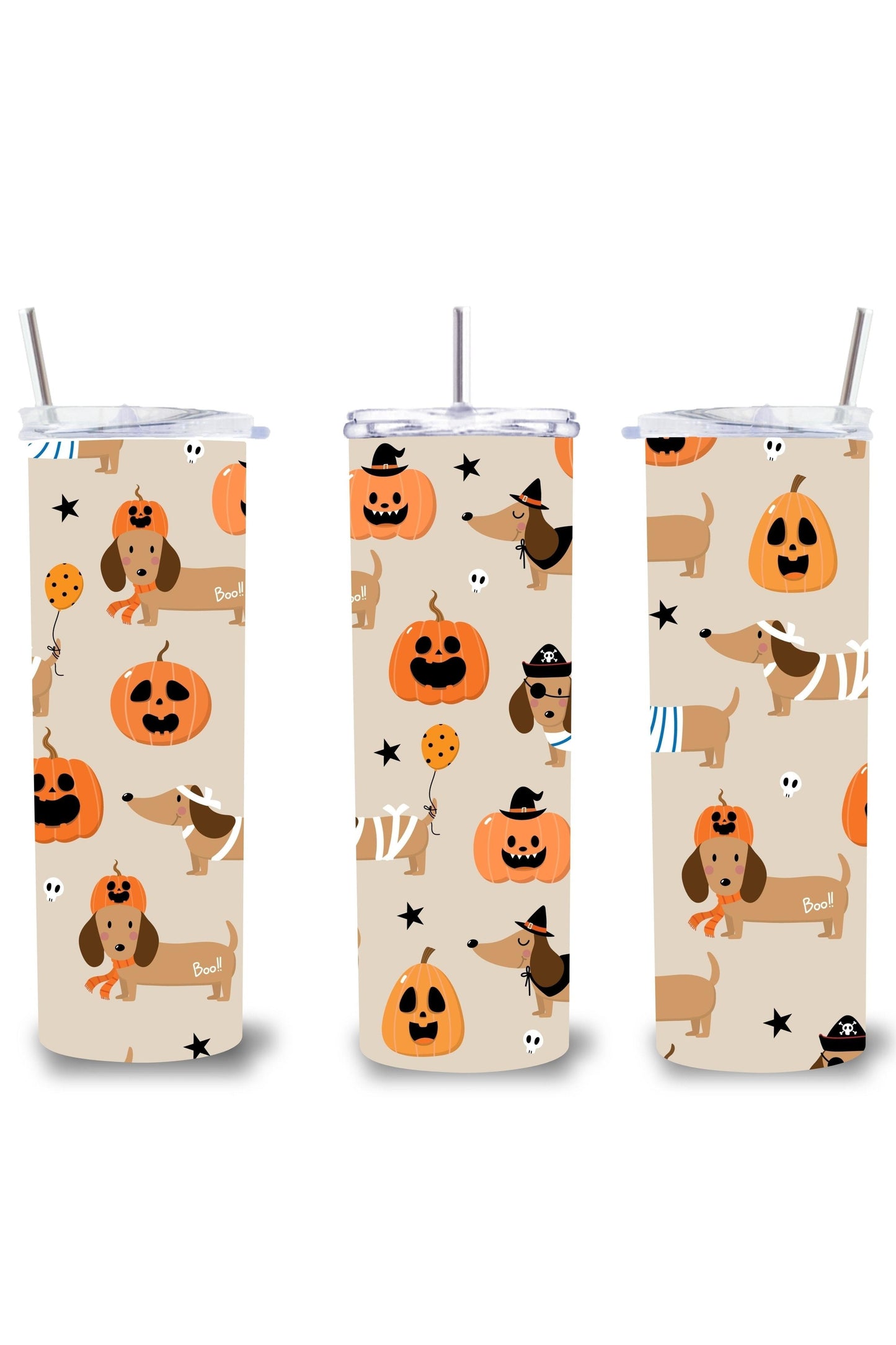 MB Skinny Tumbler- Halloween Pups