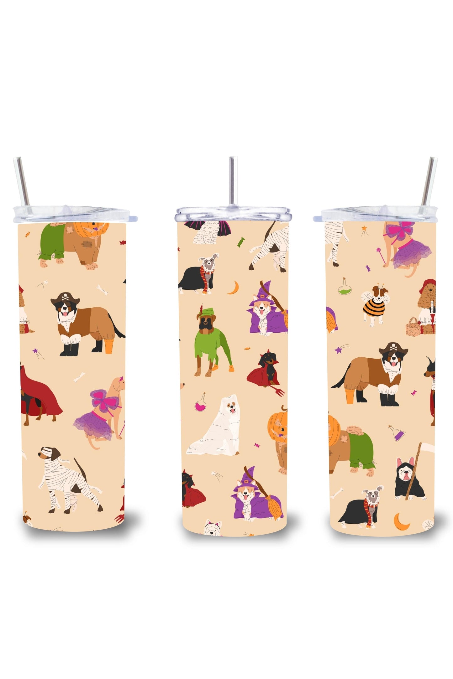 MB Skinny Tumbler- Halloween Pups