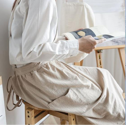COTTON CROSS BACK DRESS APRON
