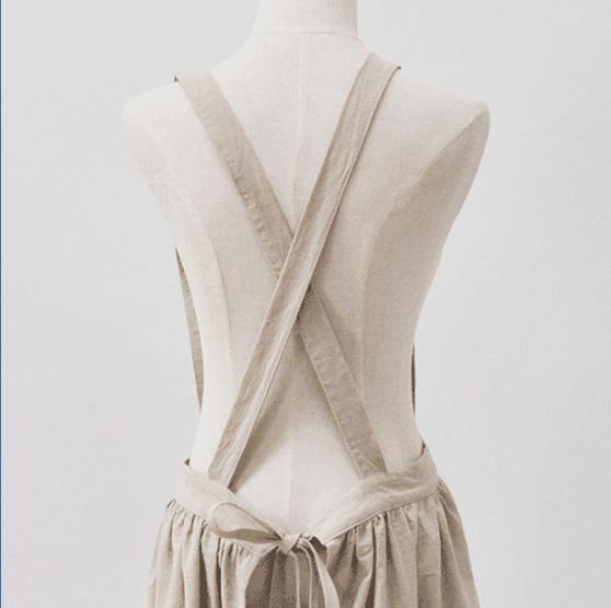 COTTON CROSS BACK DRESS APRON