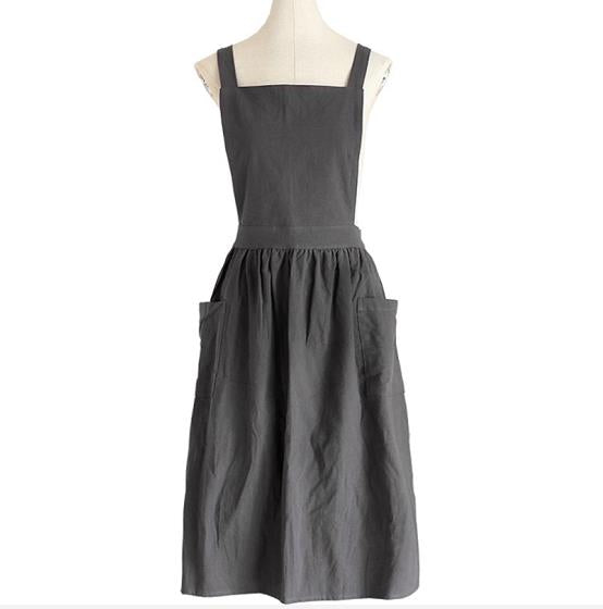 COTTON CROSS BACK DRESS APRON