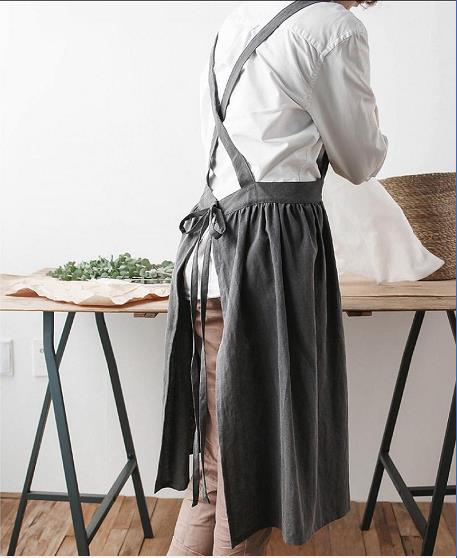 COTTON CROSS BACK DRESS APRON