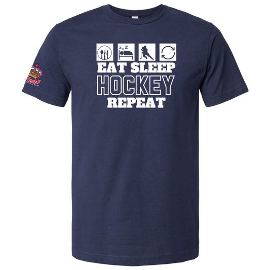 T-shirt HWI Jeunesse "Manger Dormir Hockey Blocs"