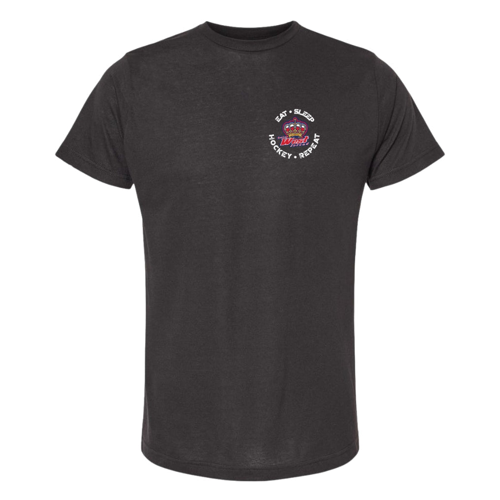 T-shirt Triblend HWI Adulte 'Manger, Dormir, Hockey, Répéter'