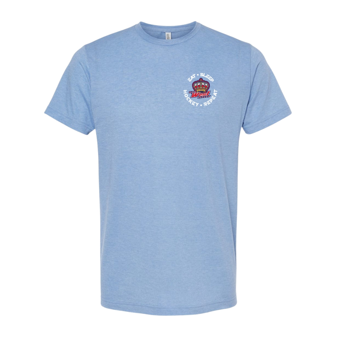 T-shirt Triblend HWI Adulte 'Manger, Dormir, Hockey, Répéter'