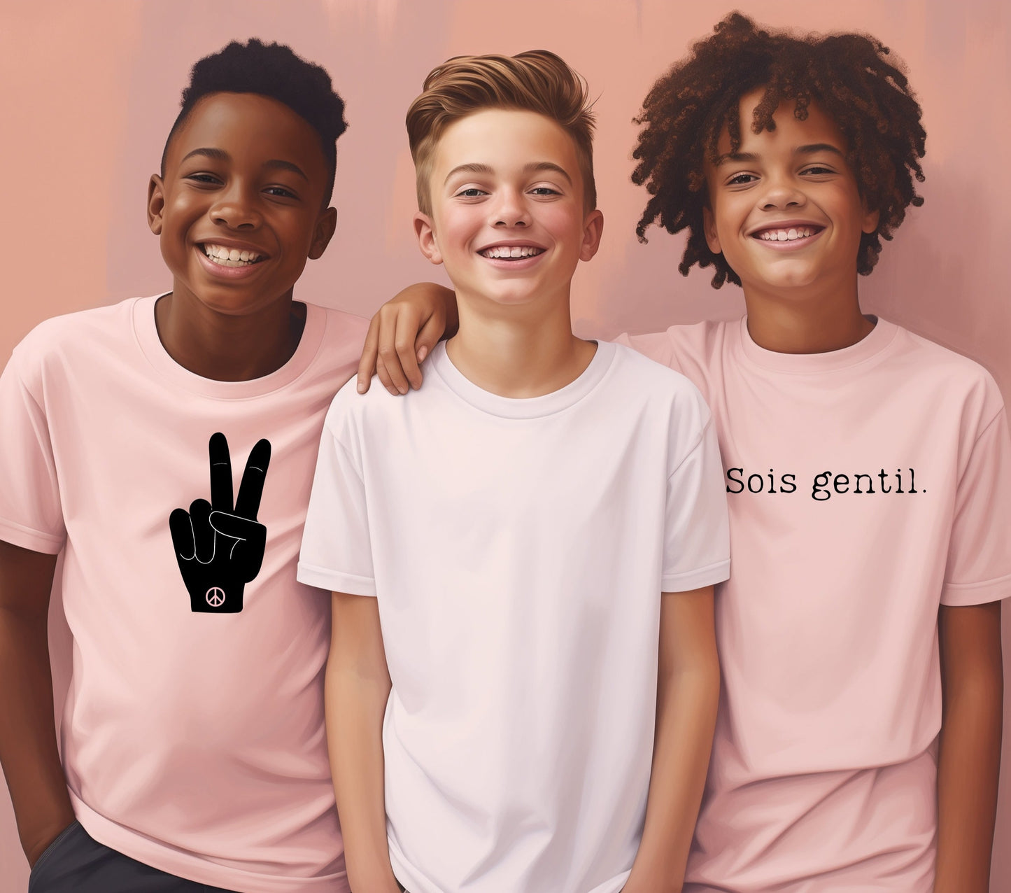 T-shirt rose pour jeunes