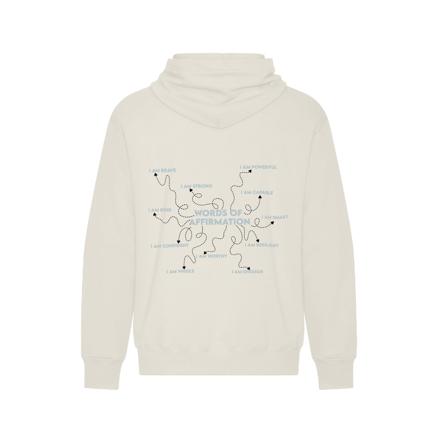 Sweat à capuche avec des mots d'affirmation
