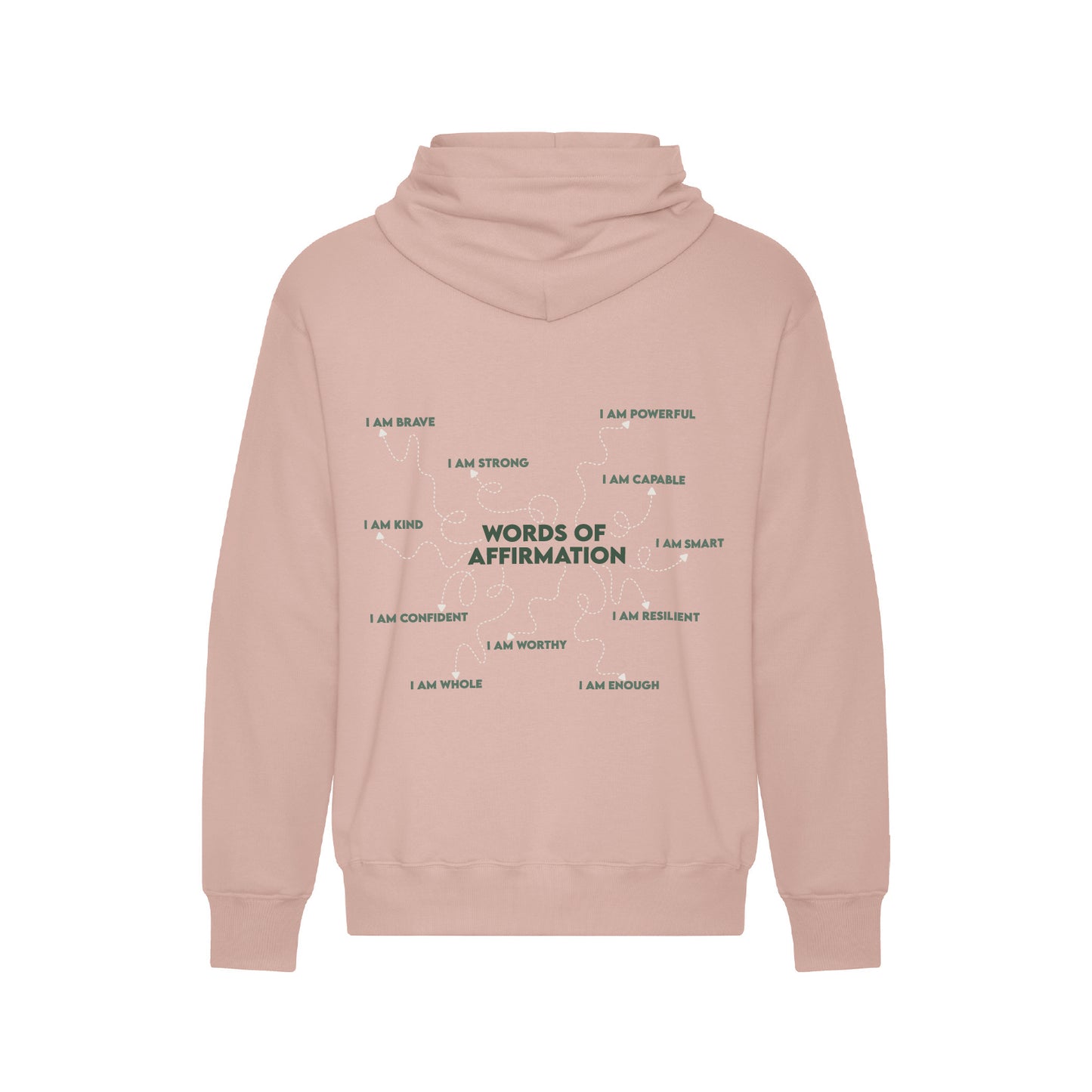 Sweat à capuche avec des mots d'affirmation