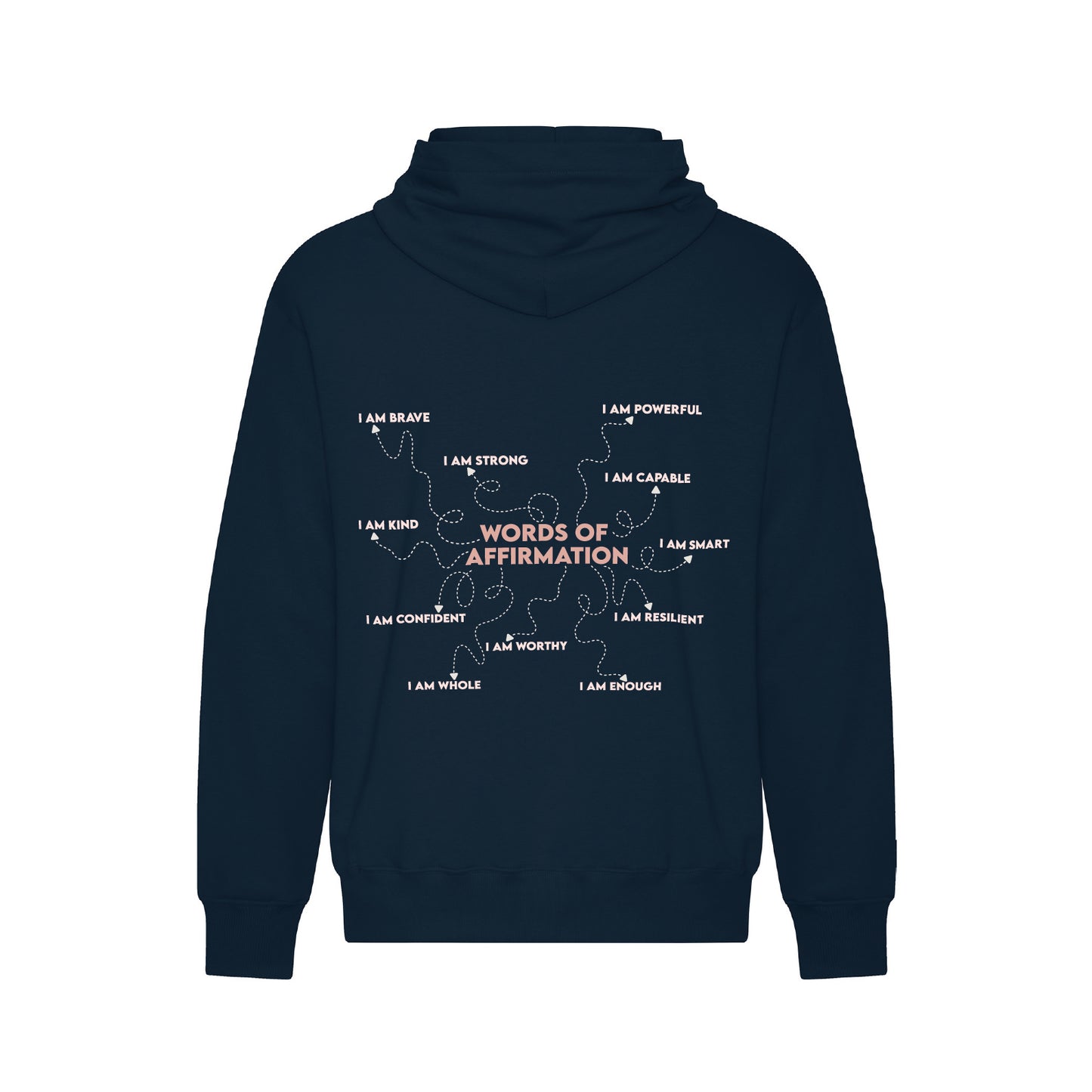 Sweat à capuche avec des mots d'affirmation