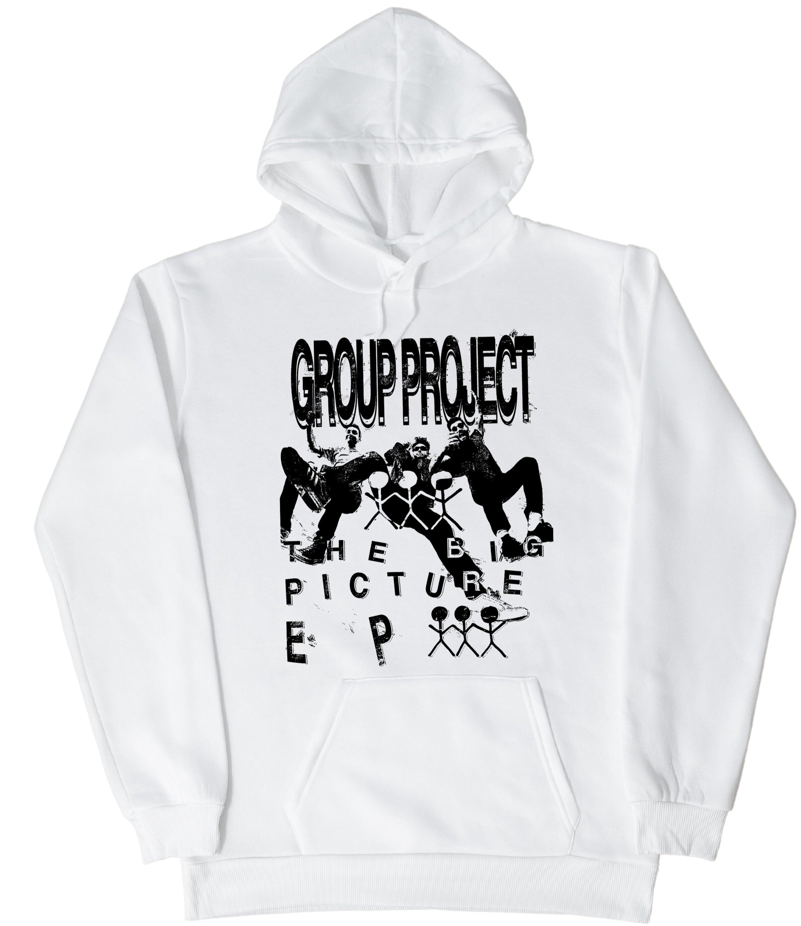 Group Project Hoodie- Full Front & Back Print- EP Design - White
