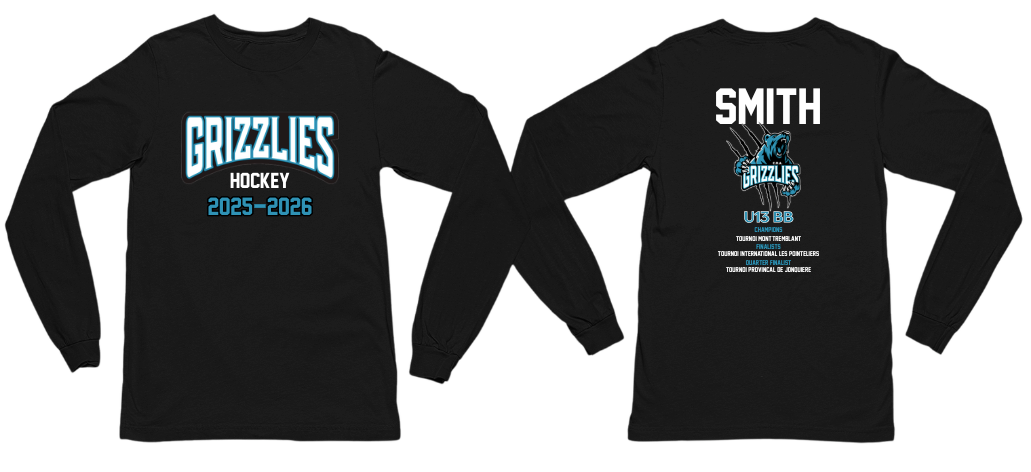 Commandez votre t-shirt à manches longues Grizzlies - Équipe de Rich