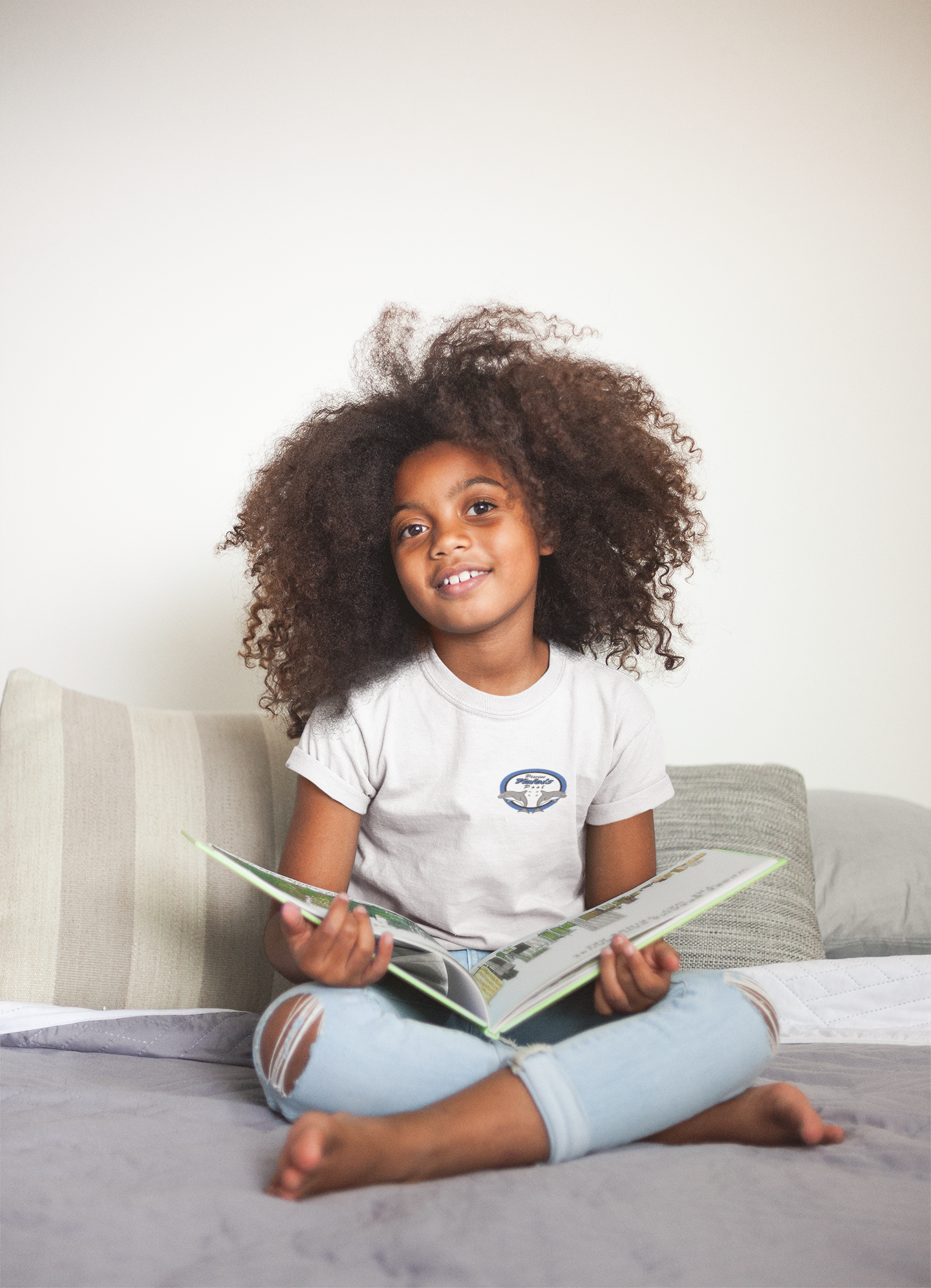 T-shirt blanc en coton Valois Pool Youth