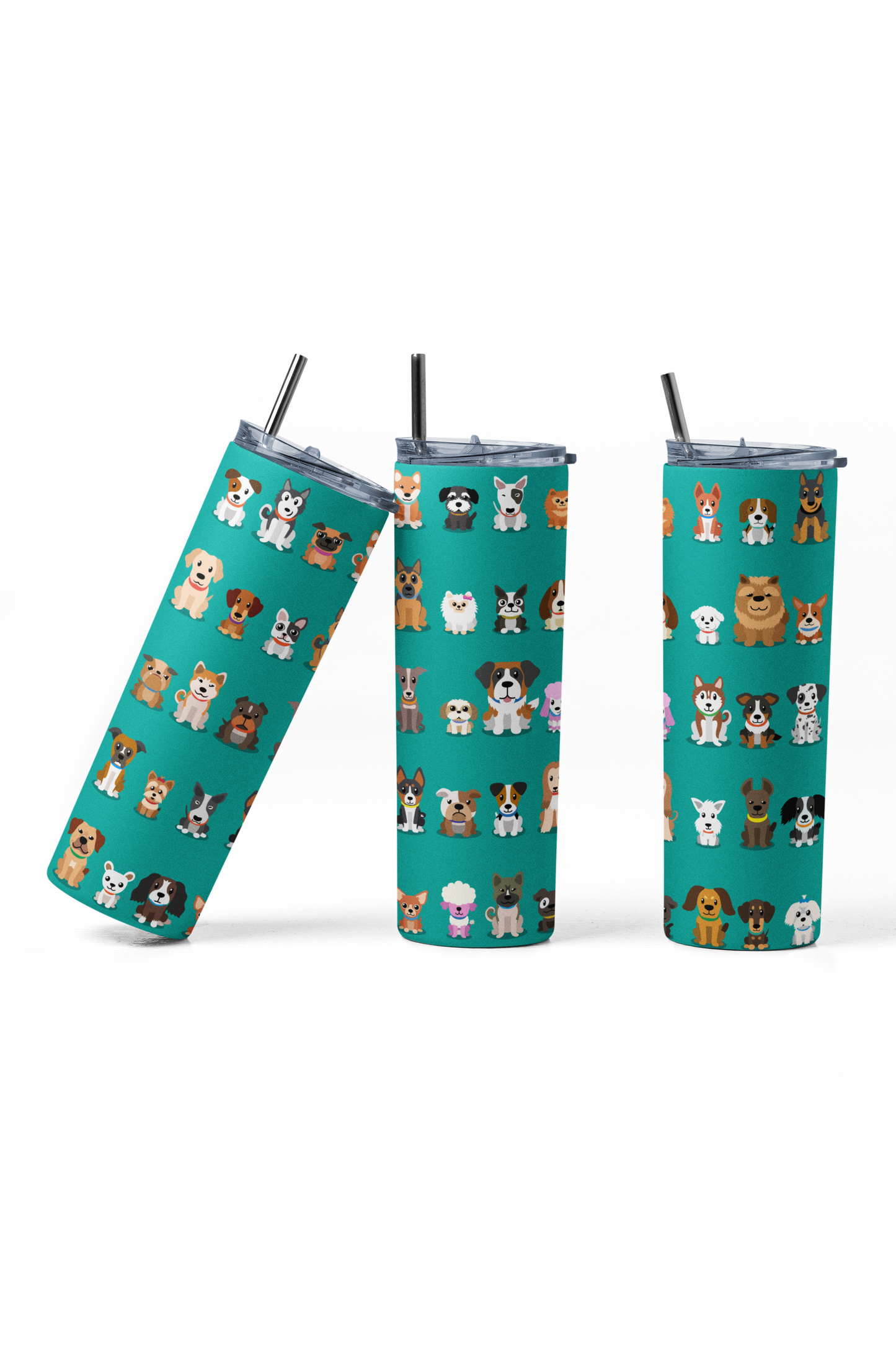 MB Skinny Tumbler Teal Pups