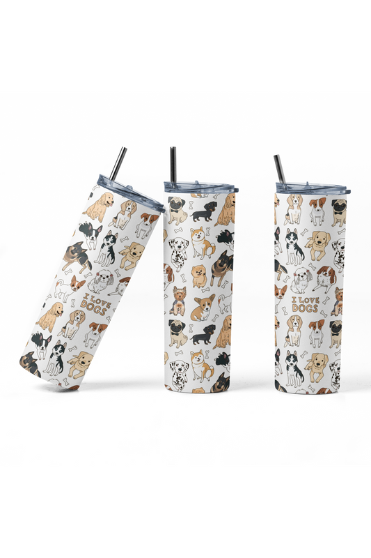 MB Skinny Tumbler I Love Dogs