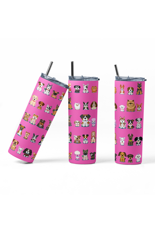 MB Skinny Tumbler Pink Pups