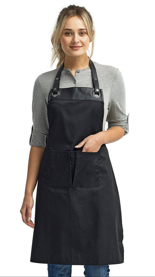 Canvas and faux Leather apron