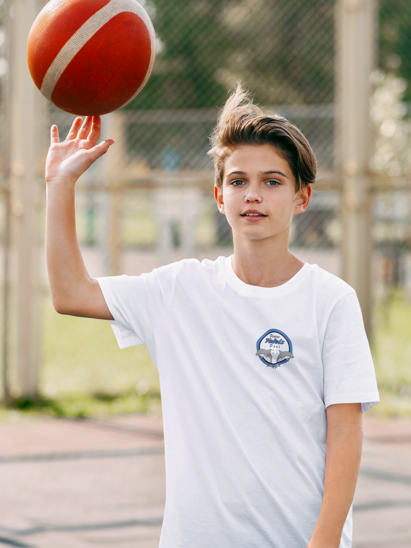 T-shirt blanc en coton Valois Pool Youth