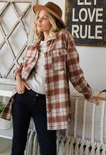 Load image into Gallery viewer, Women&#39;s brushed cotton heavy weight plaid shirt
