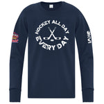 Load image into Gallery viewer, HWI Youth Long Sleeve T-shirt &#39;Hockey All Day&#39;
