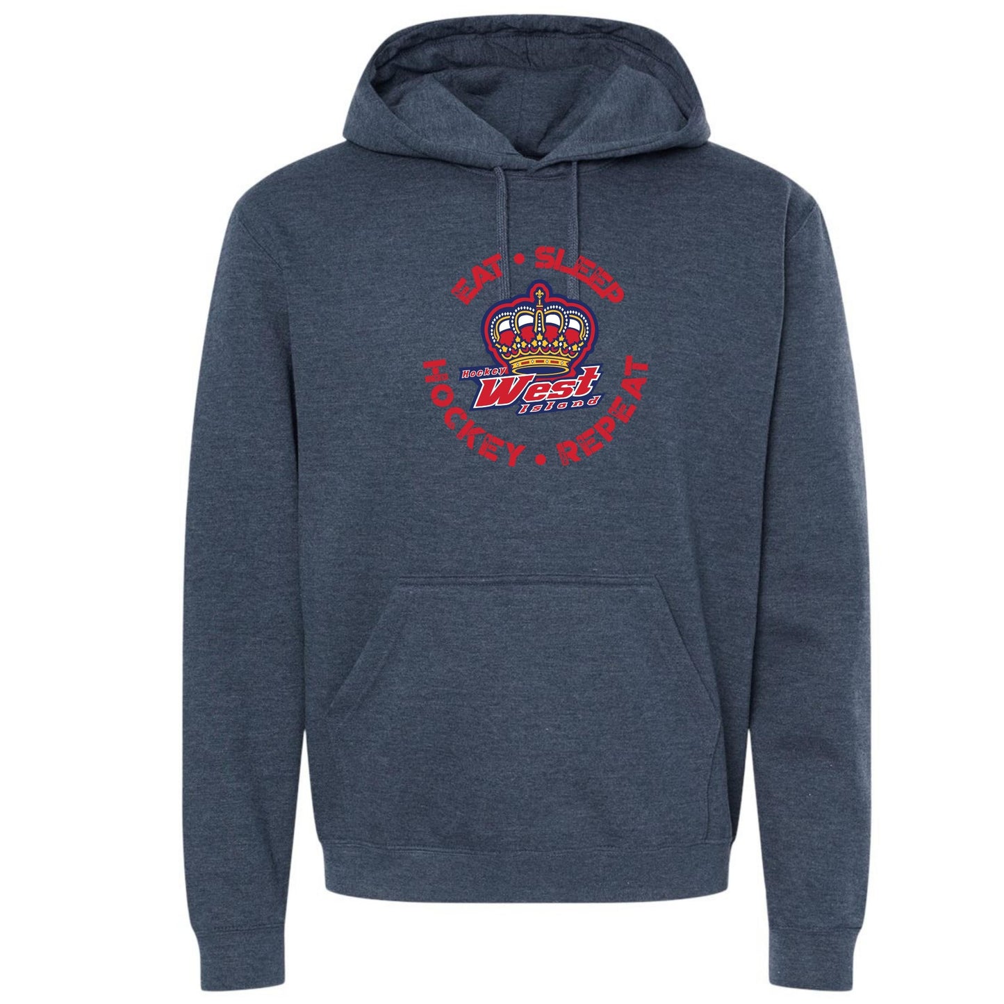 Sweat à capuche rond HWI pour adulte 'Eat, Sleep, Play Hockey'